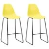 VidaXL Chaises De Bar 2 Pcs Jaune Plastique