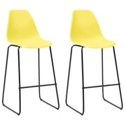 VidaXL Chaises De Bar 2 Pcs Jaune Plastique