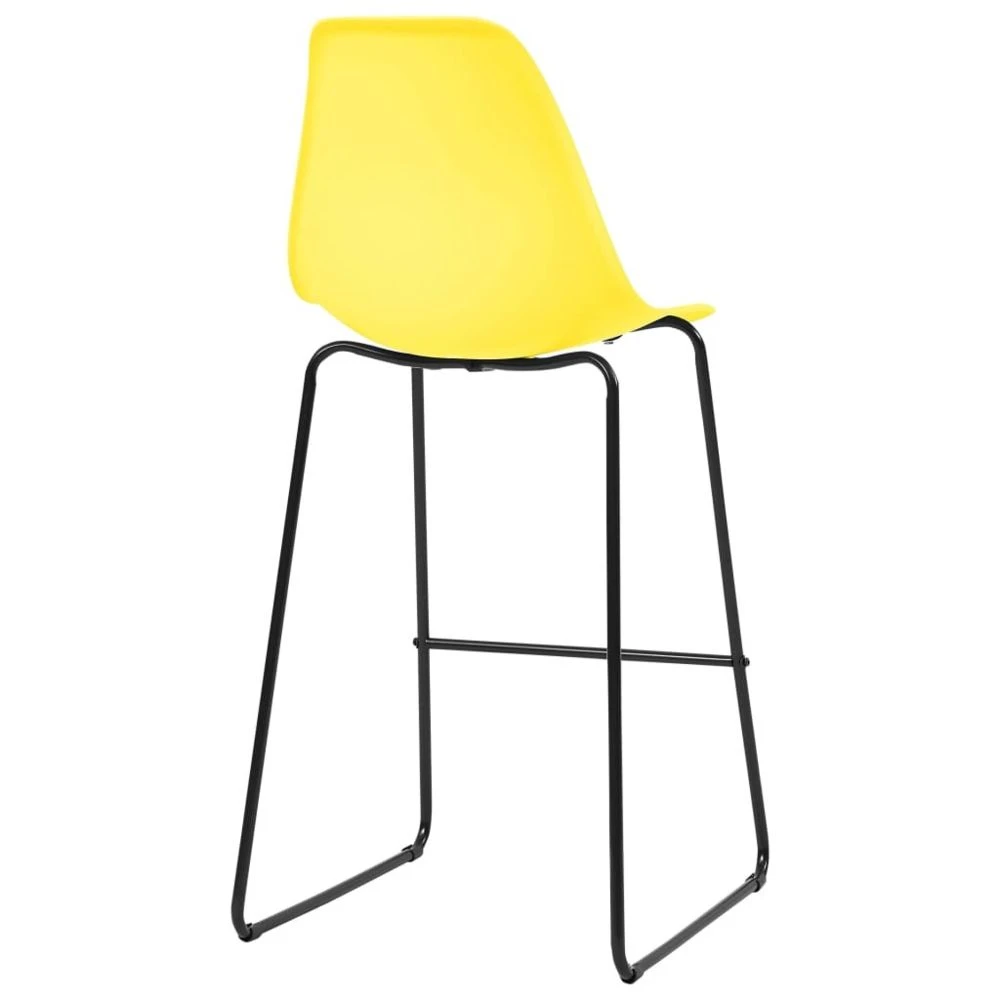 VidaXL Chaises De Bar 2 Pcs Jaune Plastique 5 VidaXL Chaises De Bar 2 Pcs Jaune Plastique – Image 5