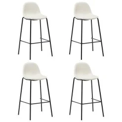 VidaXL Chaises De Bar 4 Pcs Crème Tissu