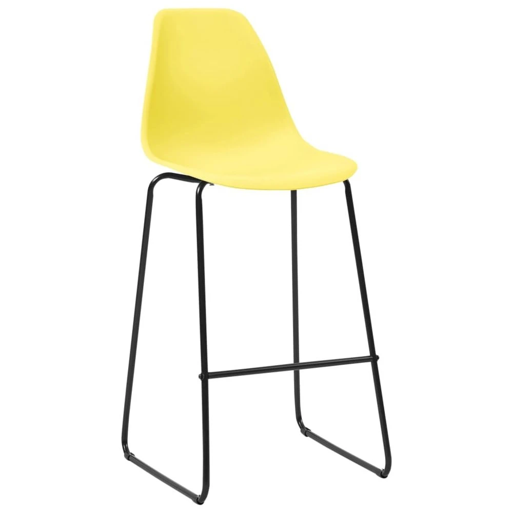 VidaXL Chaises De Bar 2 Pcs Jaune Plastique 2 VidaXL Chaises De Bar 2 Pcs Jaune Plastique – Image 2
