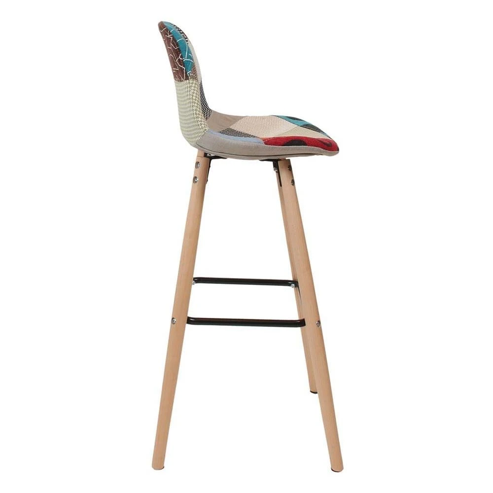 The Home Deco Factory Tabouret De Bar Scandinave Patchwork Multicolore. 3 The Home Deco Factory Tabouret De Bar Scandinave Patchwork Multicolore. – Image 3