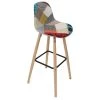 The Home Deco Factory Tabouret De Bar Scandinave Patchwork Multicolore.