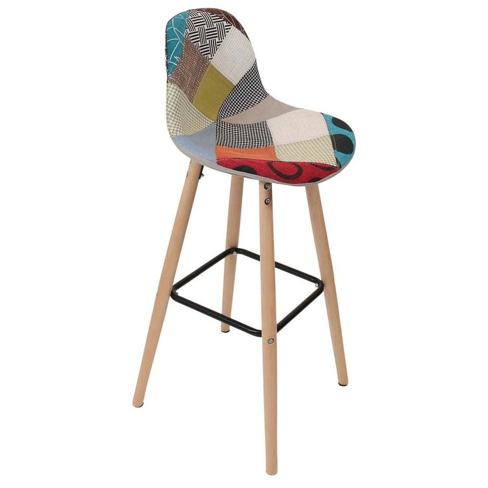 The Home Deco Factory Tabouret De Bar Scandinave Patchwork Multicolore. 1 The Home Deco Factory Tabouret De Bar Scandinave Patchwork Multicolore.