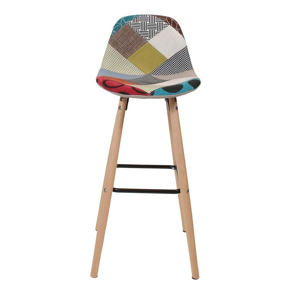 The Home Deco Factory Tabouret De Bar Scandinave Patchwork Multicolore. 2 The Home Deco Factory Tabouret De Bar Scandinave Patchwork Multicolore. – Image 2