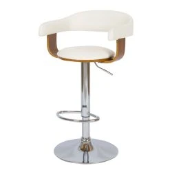 Rendez Vous Déco Chaise De Bar Blanche Harold Avec Accoudoirs 59/76 Cm
