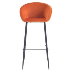 Rendez Vous Déco Chaise De Bar Marquise Orange Corail H75cm (lot De 2) -Magasin Joss & Main acheter chaise de bar confortable avec dossier orange