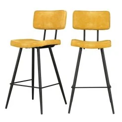 Rendez Vous Déco Chaise De Bar Mi-hauteur Texas Jaune 65 Cm (lot De 2)