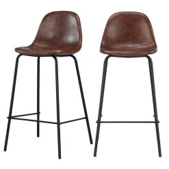 Rendez Vous Déco Chaise De Bar Mi-hauteur Henrik Marron 65 Cm (lot De 2) 7 Rendez Vous Déco Chaise De Bar Mi-hauteur Henrik Marron 65 Cm (lot De 2) -Magasin Joss & Main acheter chaise de bar marron synthetique 1 1