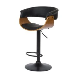 Rendez Vous Déco Chaise De Bar Noire Basile Avec Accoudoirs 55.5/81 Cm