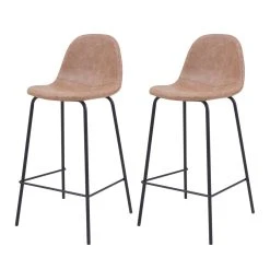 Rendez Vous Déco Chaise De Bar Mi-hauteur Henrik Marron Clair 65 Cm (lot De 2) 7 Rendez Vous Déco Chaise De Bar Mi-hauteur Henrik Marron Clair 65 Cm (lot De 2) -Magasin Joss & Main acheter chaise de bar taupe cuir synthetique 1 2