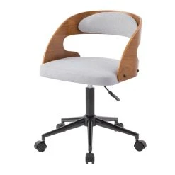 Rendez Vous Déco Chaise De Bureau Louis Gris Clair -Magasin Joss & Main acheter chaise de bureau en bois et tissu 1