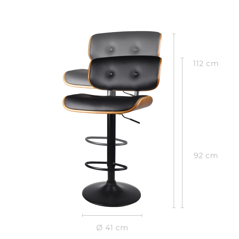 Rendez Vous Déco Chaise De Bar Melchior Noire 62/82 Cm 2 Rendez Vous Déco Chaise De Bar Melchior Noire 62/82 Cm – Image 2