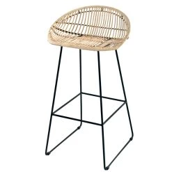 Rendez Vous Déco Tabouret De Bar Lotus En Rotin 77 Cm (lot De 2) -Magasin Joss & Main acheter tabouret de bar repose pieds metal