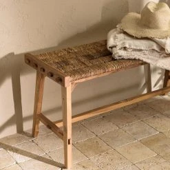MACABANE Banc 100x36cm Assise En Tissage D'abaca Naturel -Magasin Joss & Main banc 100x36cm assise en tissage dabaca naturel 501533 5 1140x1140