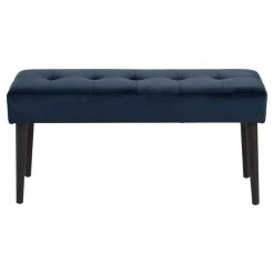 TOILINUX Banc 2 Places Bella En Métal Et Tissus Effet Velours - Bleu Et Noir -Magasin Joss & Main banc 2 places bella en metal et tissus effet velours bleu et noir 13145022 35732014 1140x1140