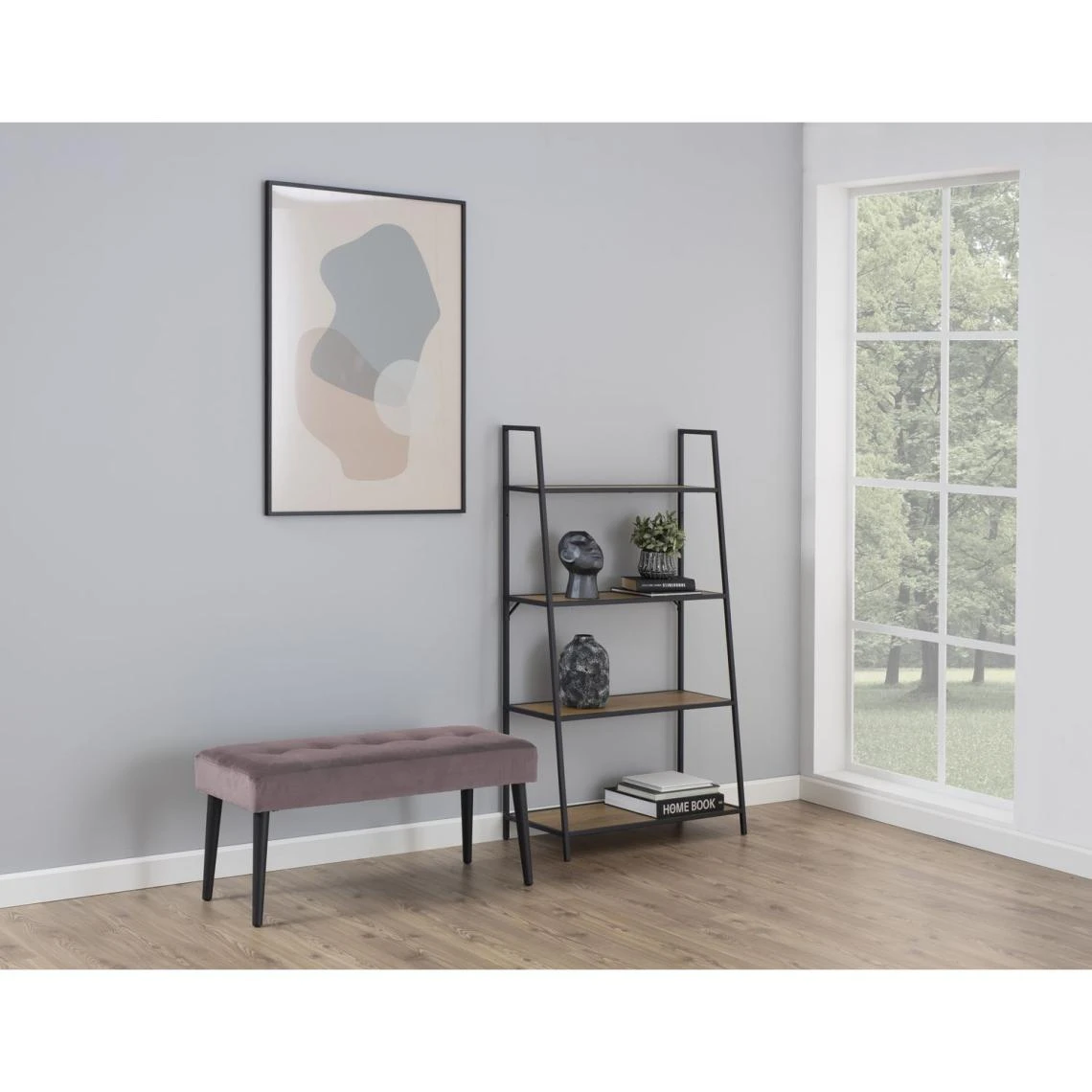 TOILINUX Banc 2 Places Bella En Métal Et Tissus Effet Velours - Vieux Rose Et ... 2 TOILINUX Banc 2 Places Bella En Métal Et Tissus Effet Velours - Vieux Rose Et ... – Image 2