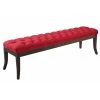 Decoshop26 Banc Avec Assise En Tissu Rouge Rembourrée Capitonné 150 Cm Style Ch...