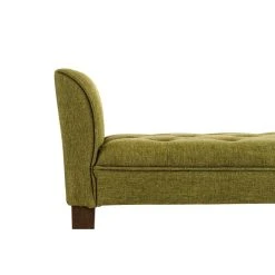 Decoshop26 Banc Banquette Capitonné En Tissu Vert Avec Pieds En Bois Marron Fonc... -Magasin Joss & Main banc banquette capitonne en tissu vert avec pieds en bois marron fonce largeur 133cm ban10096 10278736 26529858 1140x1140