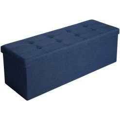 HELLOSHOP26 Banc Banquette Pouf De Rangement 120 Litres 110 Cm Bleu 12_0000219