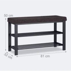 HELLOSHOP26 Banc Banquette Range Chaussures Coussin Rembourré Tissu étagère à ...