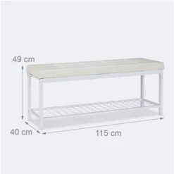 HELLOSHOP26 Banc Banquette Range Chaussures Ouvert Similicuir Support Grillage Mé...
