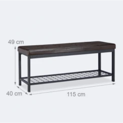 HELLOSHOP26 Banc Banquette Range Chaussures Ouvert Similicuir Support Grillage Mé...