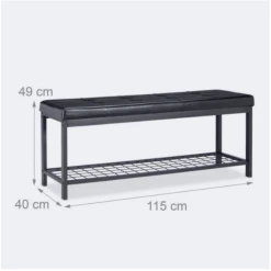 HELLOSHOP26 Banc Banquette Range Chaussures Ouvert Similicuir Support Grillage Mé...