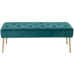 Decoshop26 Banc Banquette Rembourré Capitonné En Tissu Velours Bleu Pétrole Pi... -Magasin Joss & Main banc banquette rembourre capitonne en tissu velours bleu petrole pieds metal dore ban09009 10278698 26529740 1140x1140