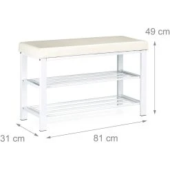 HELLOSHOP26 Banc De Rangement à Chaussures Meuble Assise Tabouret En Similicuir 2...
