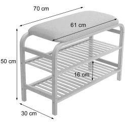Decoshop26 Banc étagère à Chaussures Assise Rembourrée Avec Deux Niveaux Bamb... -Magasin Joss & Main banc etagere a chaussures assise rembourree avec deux niveaux bambou 50x70x30cm ban04049 10278722 26529820 1140x1140