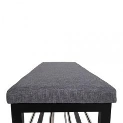 HOUSE NORDIC Banc Gris Et Noir Avec Deux Etagères PADOVA -Magasin Joss & Main banc gris et staructure noir avec deux etageres daril design 1195521 3 1140x1140 1
