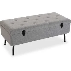 Versa Banc Malle De Rangement En Tissu 102 Cm Gris