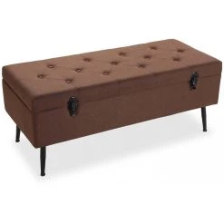 Versa Banc Malle De Rangement En Tissu 102 Cm Marron