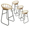 Altobuy BANDUNG - Lot De 4 Tabourets De Bar Assise Tressée
