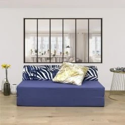 CSTORE Banquette 2 Places - Tissu Bleu Palm - L 115 X P 75 X H 45 Cm -Magasin Joss & Main banquette 2 places tissu bleu palm l 115 x p 75 x h 45 cm 11678466 30757140 1140x1140