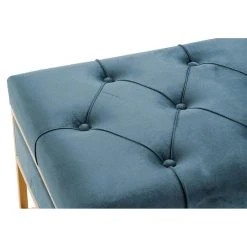 Pegane Banquette Avec 2 Tiroirs En Métal Coloris Bleu Et Pieds Doré- Longue... -Magasin Joss & Main banquette avec 2 tiroirs en metal coloris bleu et pieds dore longueur 100 x profondeur 48 x hauteur 485 cm 13600926 37358292 1140x1140
