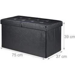 HELLOSHOP26 Banquette Avec Espace De Rangement Ă Couvercle En Cuir Artificiel 75 ...