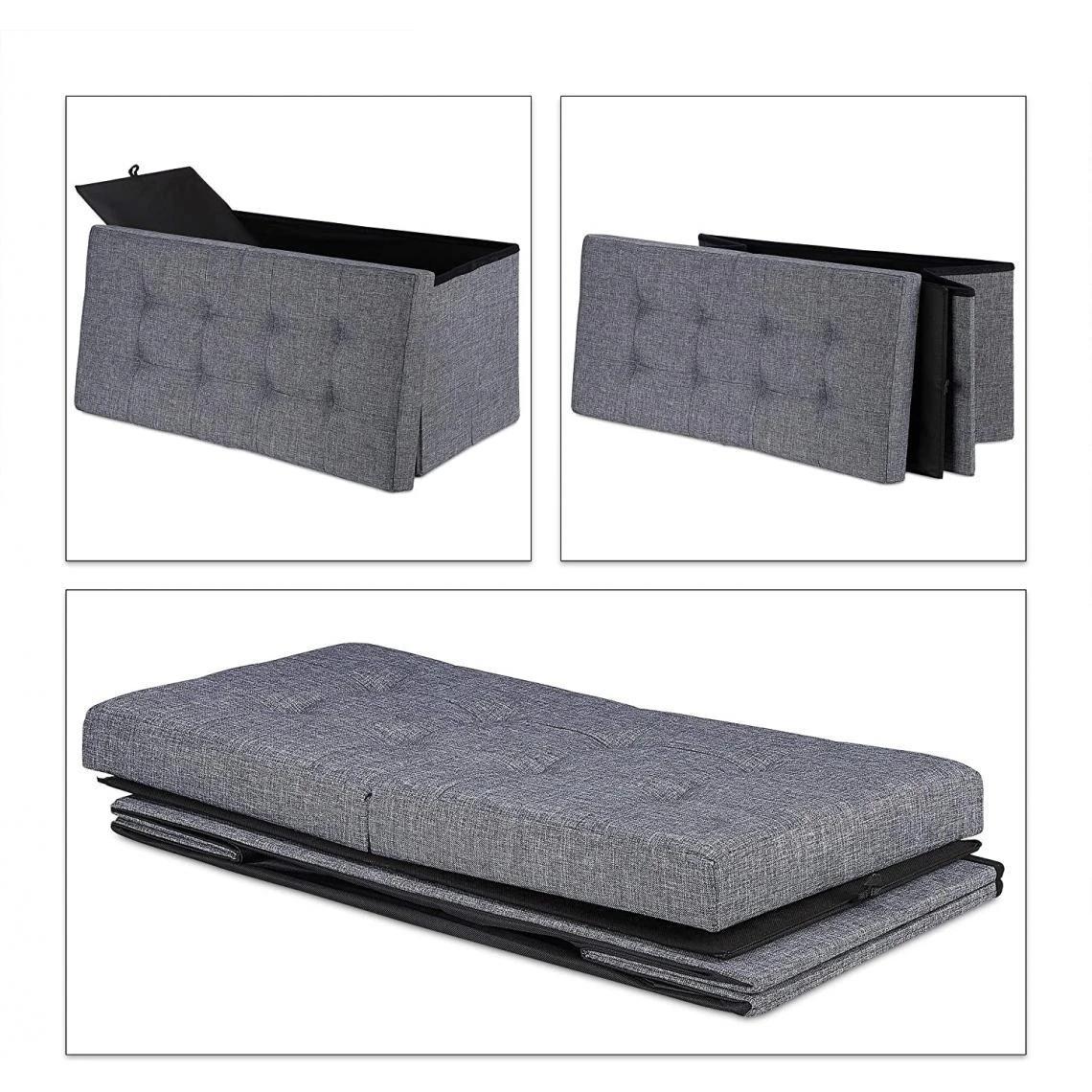 HELLOSHOP26 Banquette Avec Espace De Rangement Pliable Rembourré Couvercle Rabatt... 2 HELLOSHOP26 Banquette Avec Espace De Rangement Pliable Rembourré Couvercle Rabatt... – Image 2