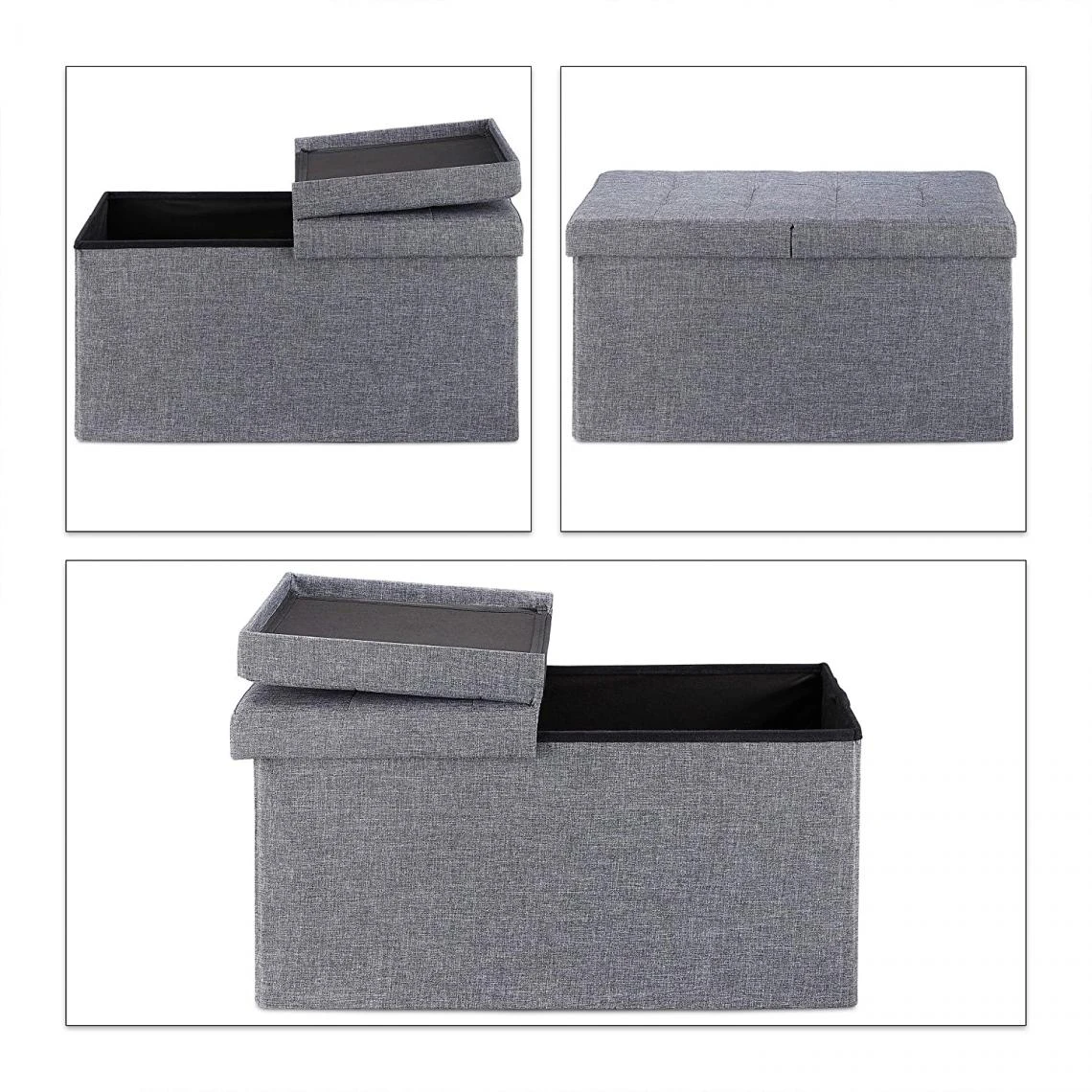 HELLOSHOP26 Banquette Avec Espace De Rangement Pliable Rembourré Couvercle Rabatt... 3 HELLOSHOP26 Banquette Avec Espace De Rangement Pliable Rembourré Couvercle Rabatt... – Image 3