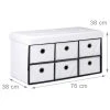 HELLOSHOP26 Banquette Banc Coffre De Rangement Avc Tiroirs 76 Cm Blanc 3013002