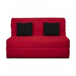 Banquette BZ Dunlopillo - Tissu Rouge + 2 Coussins Noir - L 140 X P 99...