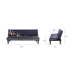 SANS MARQUE Banquette Clic Clac 3 Places CASSY - Imprimé New York - Tissu Noir/Gr... -Magasin Joss & Main banquette clic clac 3 places cassy imprime new york tissu noirgris l 179 x p 79 x h 74 cm 13973836 38739270 1140x1140