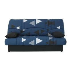 SANS MARQUE Banquette Clic Clac 3 Places - Tissu Bikini Bleu - Style Contemporain ...