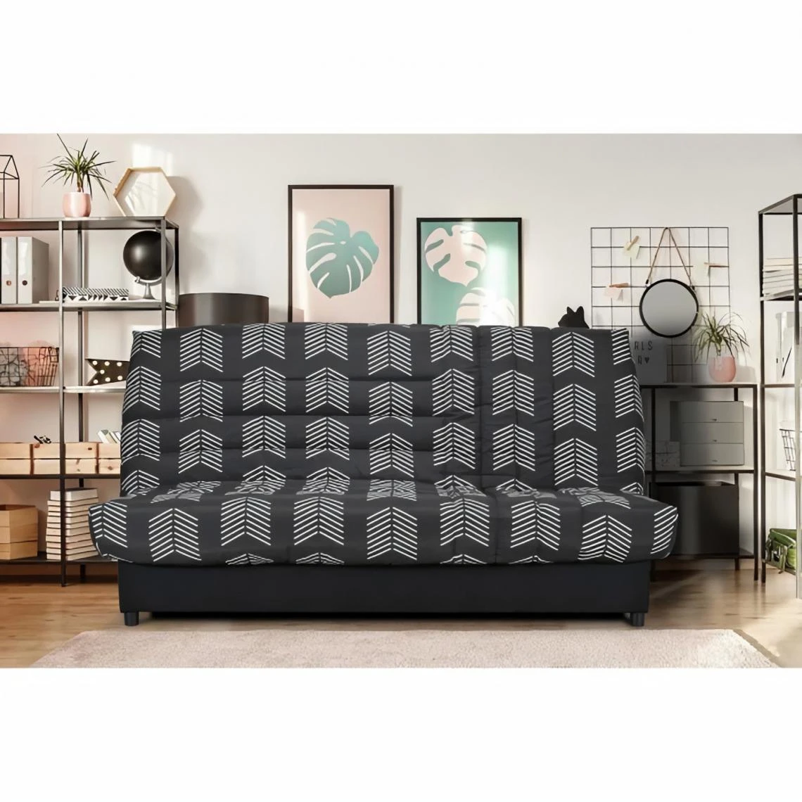 Gruhier Banquette Clic-clac Beija - Tissu Chevrons A111 - Couchage 128 X 188 X... 2 Gruhier Banquette Clic-clac Beija - Tissu Chevrons A111 - Couchage 128 X 188 X... – Image 2
