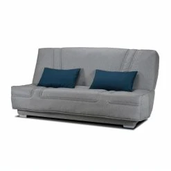Gruhier Banquette Clic-clac Bultex - 3 Places - Tissu Gris + Coussins Déco Bl... -Magasin Joss & Main banquette clic clac bultex 3 places tissu gris coussins deco bleu l193 x p95 x h101cm belynda 11026366 28800050 1140x1140