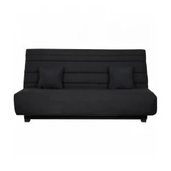 Banquette Clic Clac Dunlopillo - Tissu Pearl Noir + 2 Coussins Noir - ...