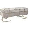Pegane Banquette Coffre En Métal Coloris Beige Et Pieds Doré - Longueur 125...