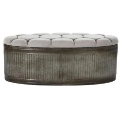 Pegane Banquette Coffre En Métal Coloris Beige - Longueur 121 X Profondeur 4...