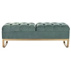 Pegane Banquette Coffre En Métal Coloris Vert Et Pieds Doré- Longueur 120 X... -Magasin Joss & Main banquette coffre en metal coloris vert et pieds dore longueur 120 x profondeur 40 x hauteur 44 cm 13600986 37358572 1140x1140